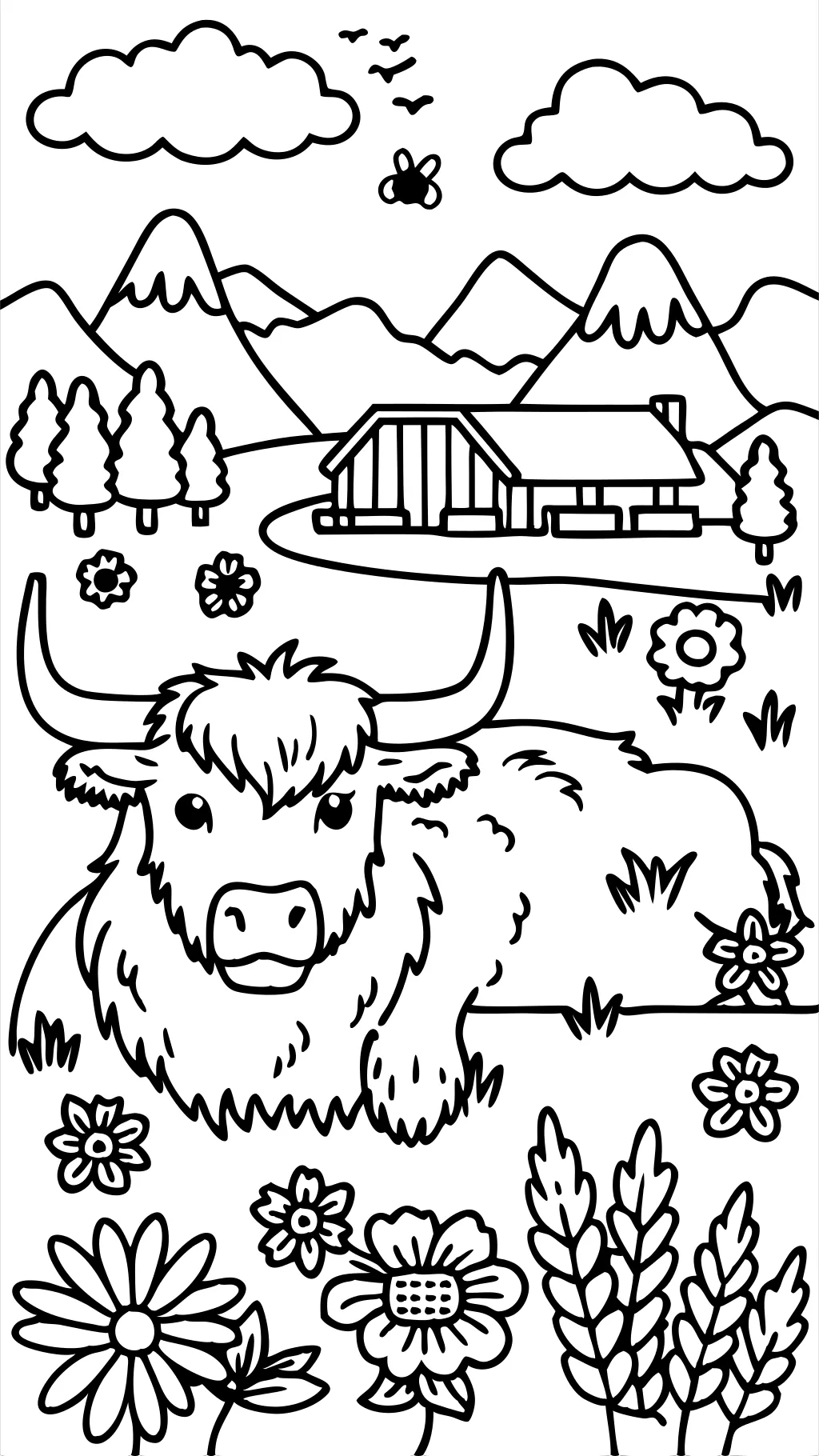 highland cow coloring pages